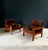 Vintage Midcentury Modern Design Leather & Teak Lounge Chair set of 2 - Set 1. Made in Germany, 1960's period. Teak wooden...