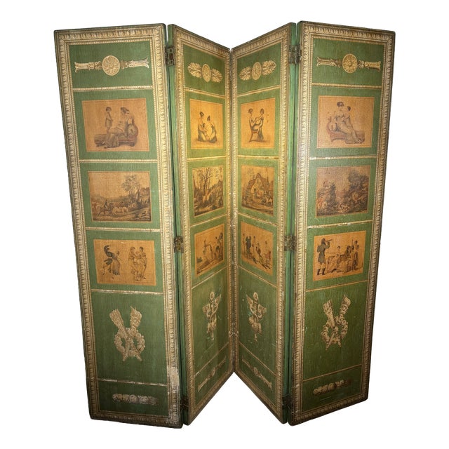 Directoire Arte Povera Style Screen in the style of Carle Vernet For Sale
