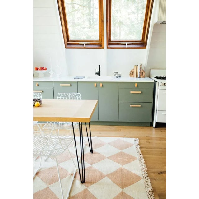 Not Yet Made - Made To Order Light Blue & Gray Diamond Checker Zanafi Flatweave Moroccan Wool Rug 6x9 For Sale - Image 5 of 7