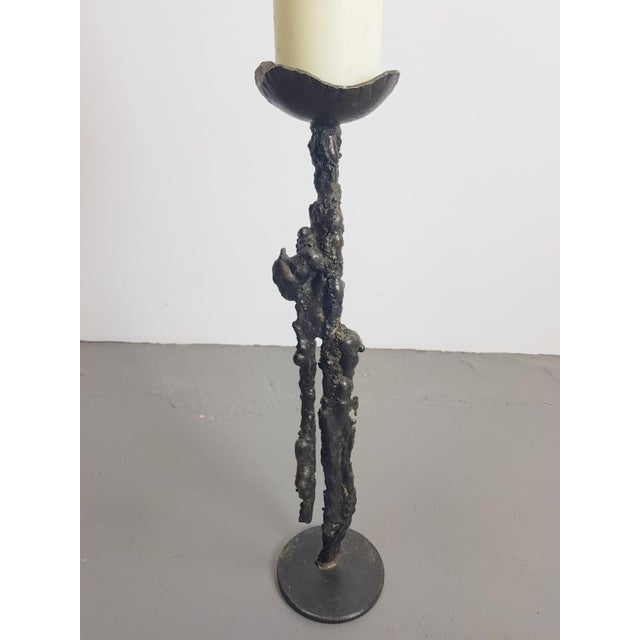 1960s Brutalist Floor Candleholder in Cast Iron, Germany, 1960s For Sale - Image 5 of 7