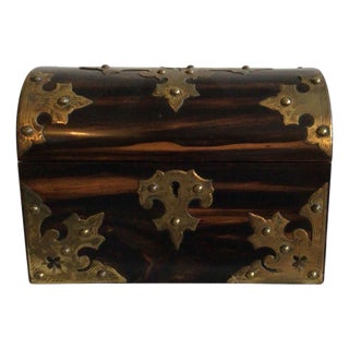 1880s Madagascar Rosewood and Brass Letter Box For Sale