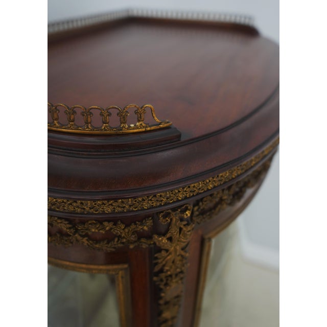 Paines Vernis Martin Bow Front Mahogany Vitrine Display Cabinet For Sale - Image 10 of 18