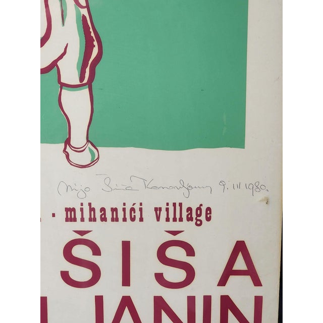 Folk Art Mijo Sisa Konavljanin 1980 Signed Exhibition Poster For Sale - Image 3 of 4