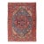 Antique Persian Heriz Serapi Rug With Blue Field Geometric Medallion Design For Sale