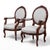19th-C. French Neo-Classical Carved Walnut Bergere Chairs With Rams - Pair For Sale