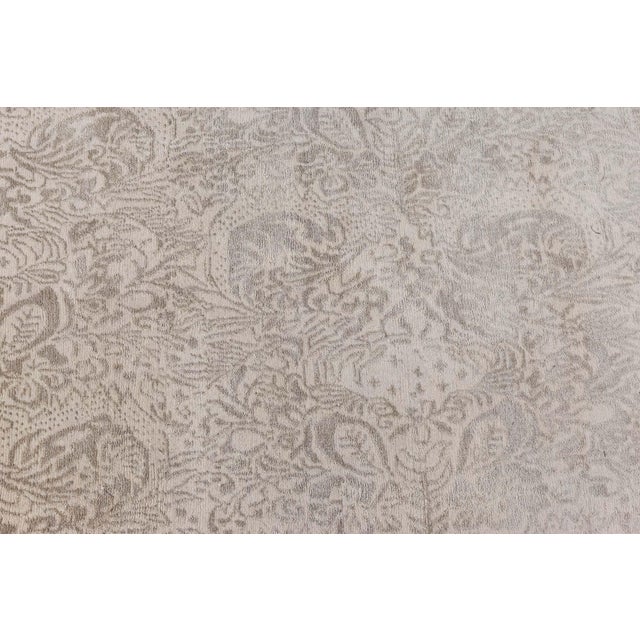Early 21st Century Modern Damask Light Gray With Taupe Silk Rug "Silhouette" by Doris Leslie Blau For Sale - Image 5 of 9