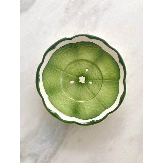 Mid-Century Modern Mid 20th Century Set of 4 Lenwile Ardalt Artware Lime Citrus Saucers For Sale - Image 3 of 4