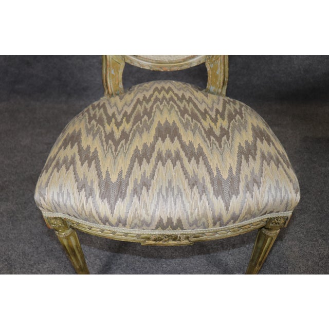Pair French Louis XVI Style Painted Side Chairs For Sale - Image 11 of 13