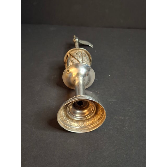 Antique 800 Silver Filigree Besamim Spice Tower Havdalah Judaica Tower Flag 86g For Sale - Image 13 of 16