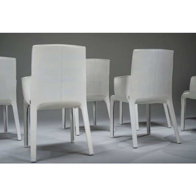 Gio Dining Chairs in Ecru Leather by Walter Knoll, Germany, 2000s, Set of 8 For Sale - Image 12 of 18