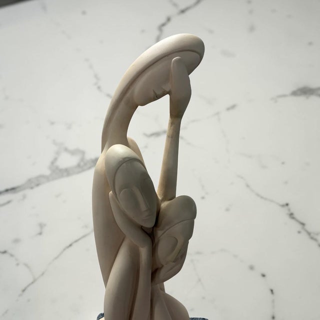 White Vintage Modernist Large White Plaster Three Women Sculpture For Sale - Image 8 of 10