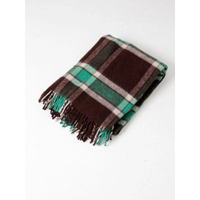 Vintage Plaid Wool Blanket For Sale - Image 6 of 9