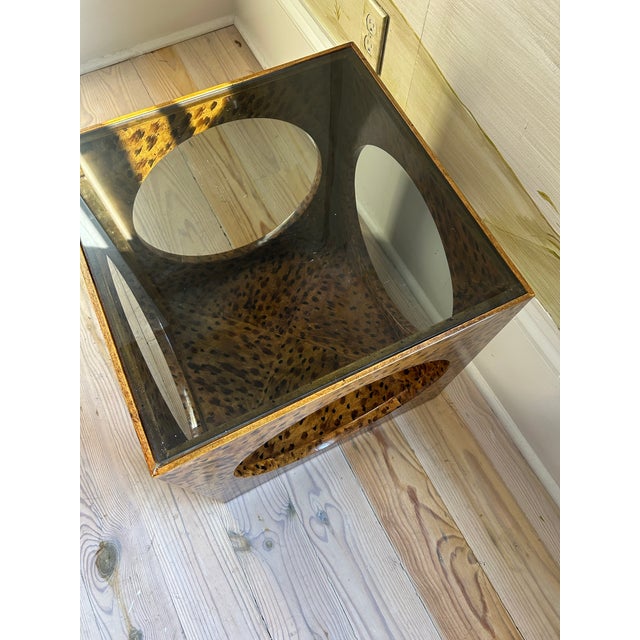 Wood Vintage Lane Side Table Painted in Faux Tortoise For Sale - Image 7 of 7