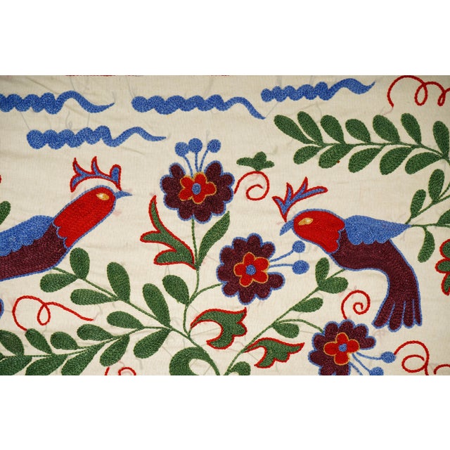 1960s Suzani Wall Decor 1'4'' X 3'2'' For Sale - Image 5 of 10