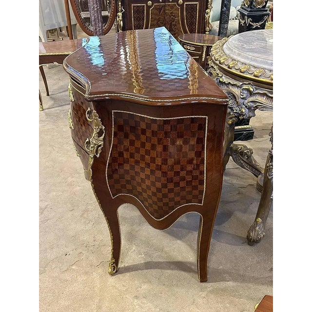 2020s Louis XV Style Copper Marble Commode Rococo For Sale - Image 5 of 5