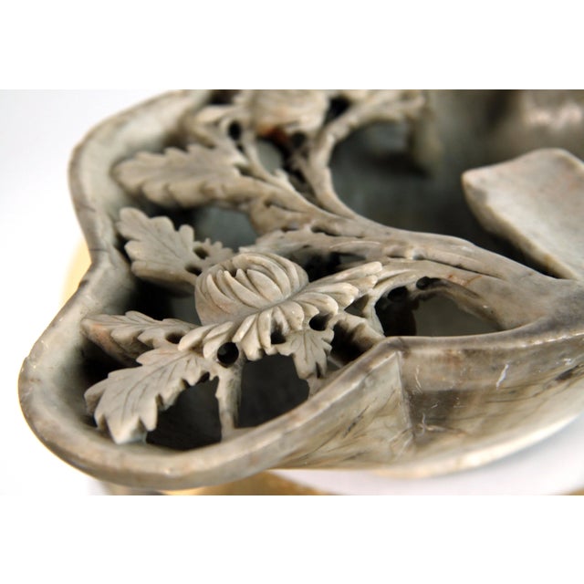 Antique Chinese Carved Stone Calligraphy Brush Washer / Bowl For Sale - Image 4 of 9