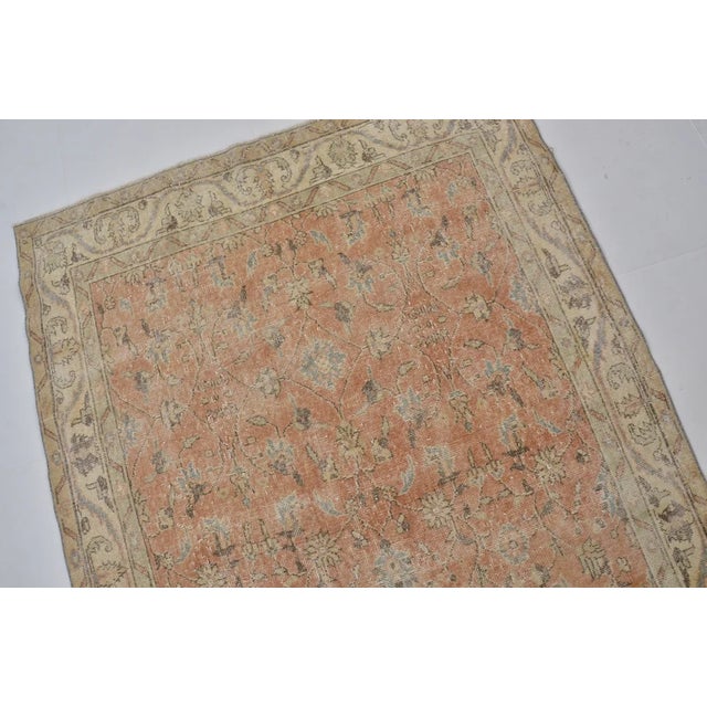 Apricot Colour Oushak Vintage Rug For Sale - Image 4 of 10