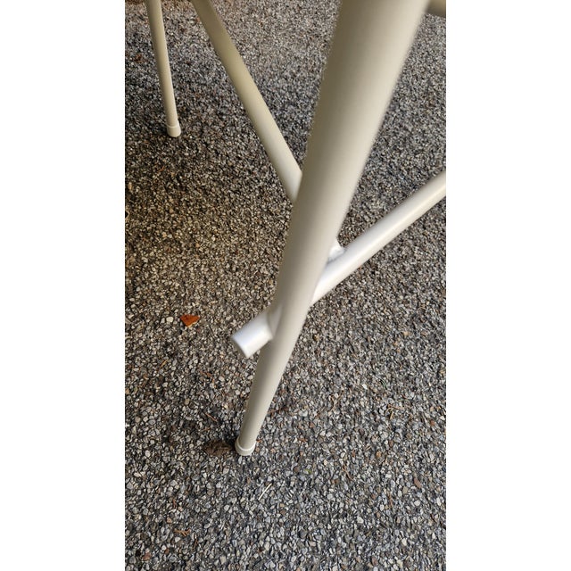 Metal Set of Armchairs in White Lacquered Iron and Brown Full-Grain Leather by Ilaria Marelli for Coro, 1970s For Sale - Image 7 of 14