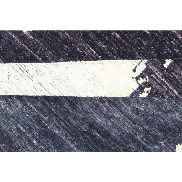 Modern Abstract-Modern Black and White Rug by Keivan Woven Arts 9'6 X 12'1 For Sale - Image 9 of 9