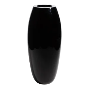 Hand Blown Murano Poker Vase in Onyx Black