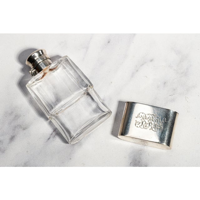 Miniature Antique Gorham Faceted Crystal Antique Sterling Silver Flask For Sale - Image 12 of 15