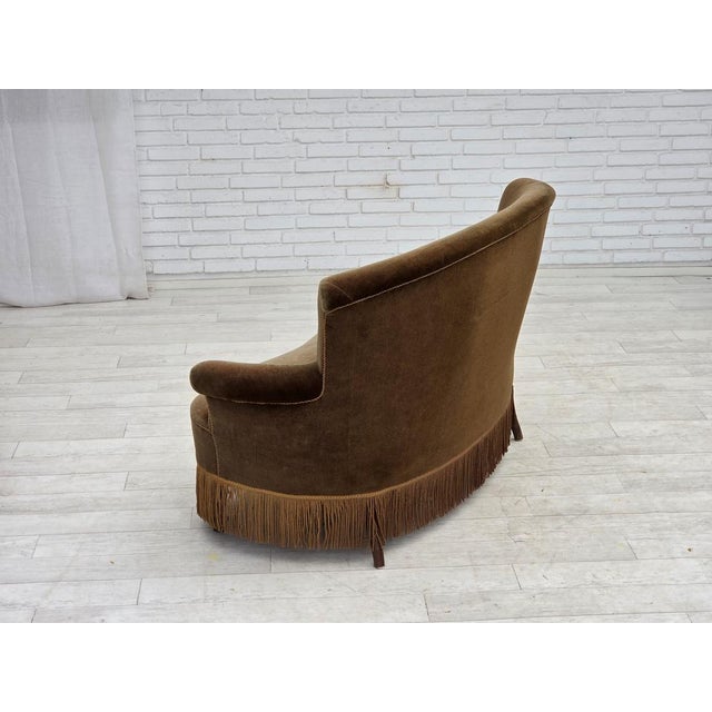 Green Danish 2-Seater Sofa in Green Furniture Velour, 1960s For Sale - Image 8 of 18