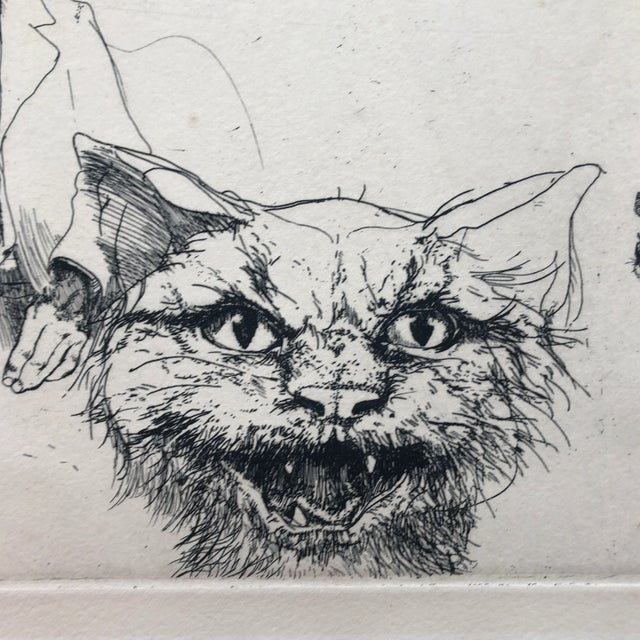 Self Portrait With Cats by Sigmund Abeles 1965 For Sale - Image 4 of 12