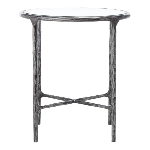 Jessa Metal Round End Table Silver Chairish
