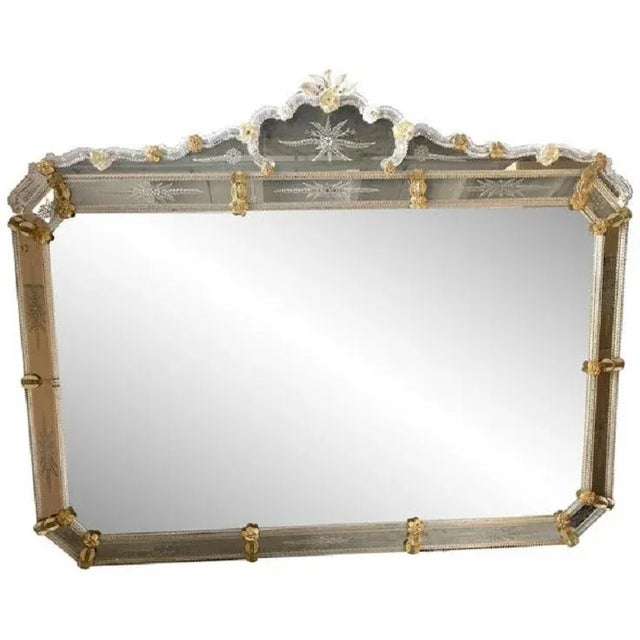 Venetian Rectangular Gold Floreal Hand-Carving Mirror by Simoeng For Sale - Image 9 of 9