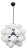 21st Century Ventiquattro Black Powder Coat Matte White Murano Sputnik Chandelier by Fabio LTD For Sale
