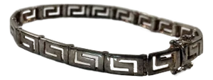 Vintage Italian Sterling Greek Key Link Bracelet
