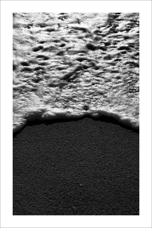 2021 "Foamy Shore Seascape" Black and White Photograph by Kind of Cyan