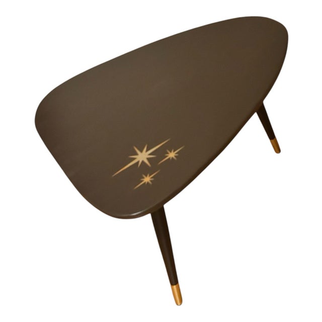 Mid-Century Modern Triangle Table/Guitar Pick End Table - Custom Crafted in Oregon, Maker Unknown For Sale - Image 3 of 7