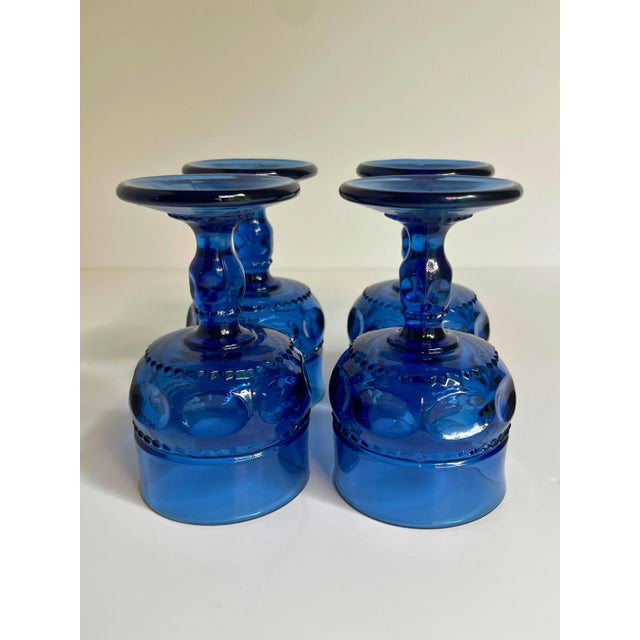 Mid 20th Century Vintage Crown Imperial Blue Liquor Cocktail Glasses by Tiara – Set of 4 For Sale - Image 5 of 5