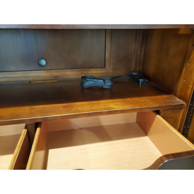 Wood Neiman Marcus Armoire by a.r.t. Furniture in Warm Pomegranate For Sale - Image 7 of 12