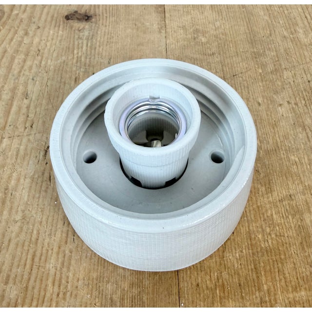 Vintage White Porcelain Ceiling Light, 1970s For Sale - Image 9 of 13