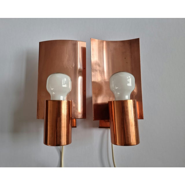 Mid-Century Copper Wall Lamps, Denmark, 1968, Set of 2 For Sale - Image 10 of 18