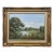 River Meadow with Cattle & Cottage in the English Countryside by British Artist 1985 Circa For Sale