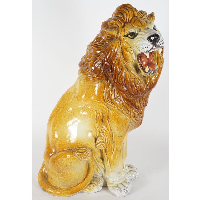 Vintage Italian Lion Statue For Sale - Image 4 of 10