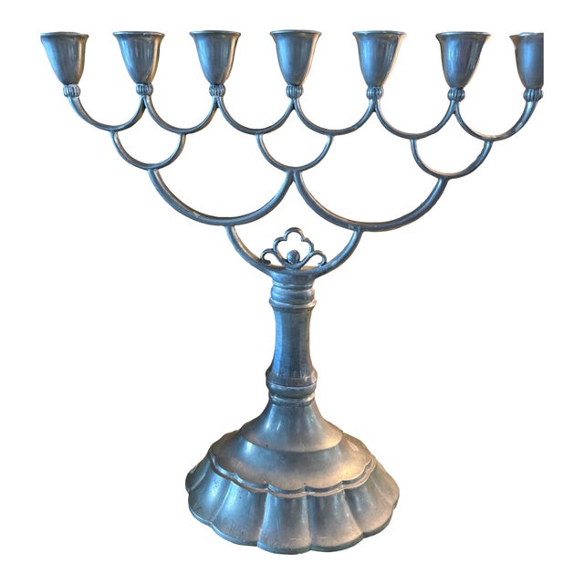 Rare Antique 1928 Just Andersen Pewter Candelabra For Sale