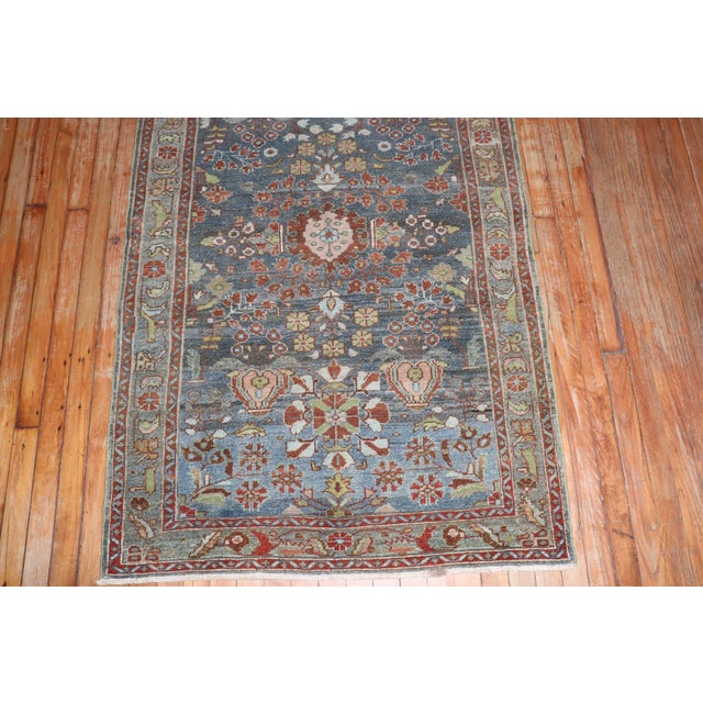 Antique Zabihi Collection Persian Malayer Runner - 3'5" x 13'10" For Sale - Image 4 of 12