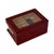 Vintage humidor in great condition. Art deco design. Deep red mahogany fineerwith a blsck border and chrome plated...