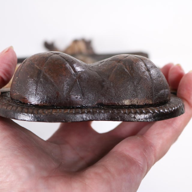 Antique Stag, Rabbit and Fowl Matchstick Holder For Sale - Image 9 of 10