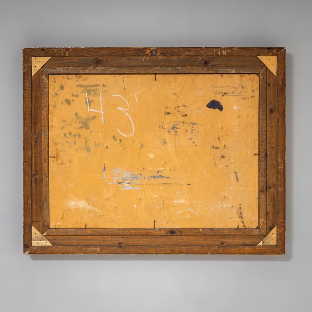 1950s Werner Kreuzhage, Blue Fish, Oil Painting on Wood, 1955 For Sale - Image 5 of 12