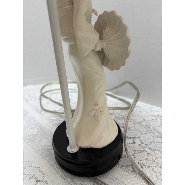 Ivory Vintage Geisha Girl Table Lamp For Sale - Image 8 of 8