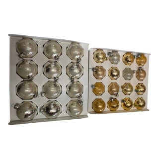 Gold & Silver Glass Ornament, S/28 For Sale