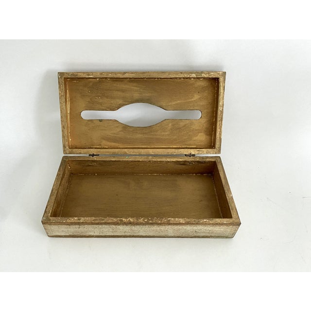 Gold Vintage Italian Florentine Tissue Box For Sale - Image 8 of 10