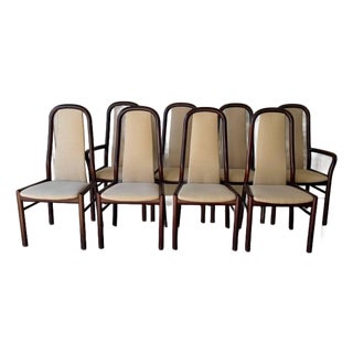 Set of 8 Danish Rosewood Dining Chairs by Boltinge Captain Chairs Mid 20th Century For Sale