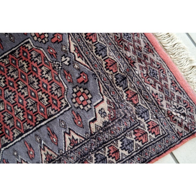 1950s 1950s, Handmade Vintage Uzbek Bukhara Rug 2.1' X 3.1' For Sale - Image 5 of 10