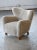 2020s Custom Made 1940's Style Lounge Chair Upholstered in Beige Sheepskin Shearling For Sale - Image 5 of 11